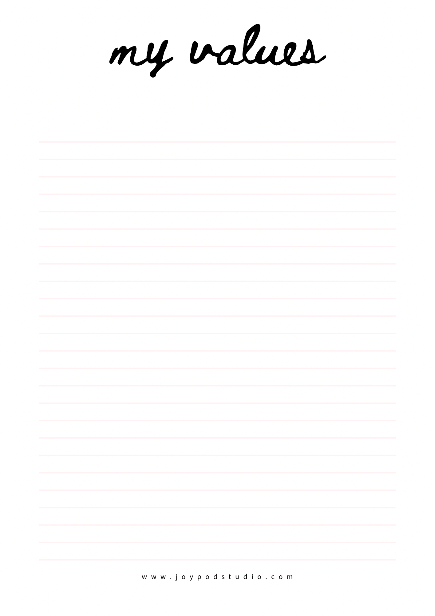 Priorities + Values Worksheets